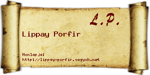 Lippay Porfir névjegykártya